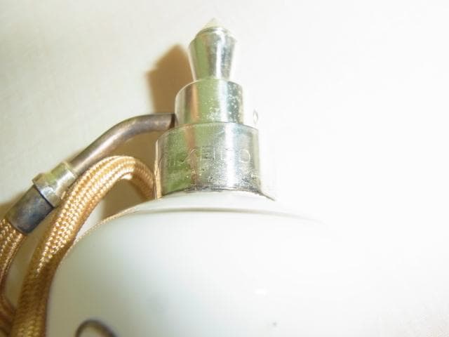 非売品'50年代◆資生堂 白ガラスに銀唐草象嵌 ポンプ布部分は絹 アトマイザー