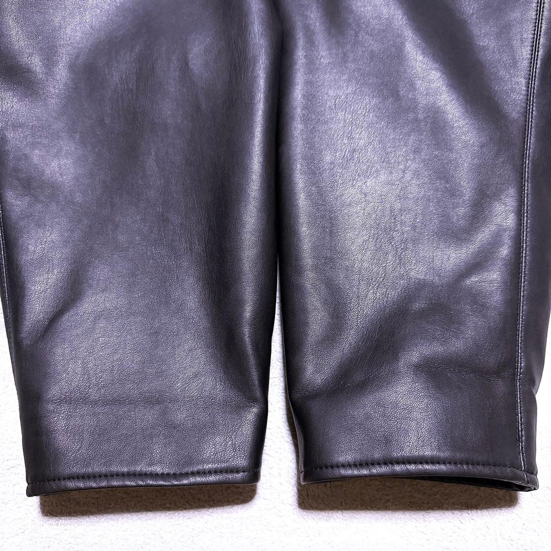 未使用】アンクレイヴ ウォッシャブル エコレザー ブルゾン ブラック