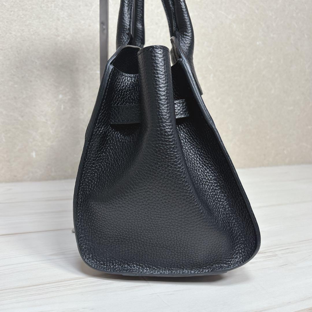 美品✨AULENTTI トートバッグ ターンロック 本革 イタリア製 ブラック