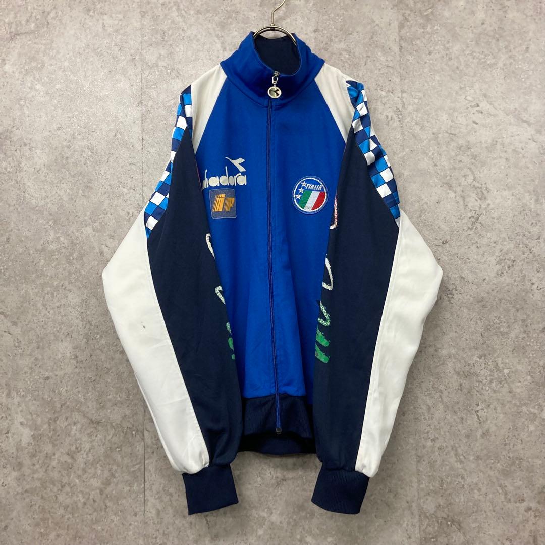 レア80s《ディアドラ》イタリア代表 刺繍トラックジャケット ジャージ