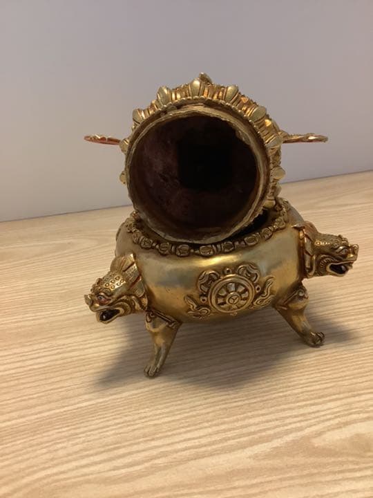 格安《 SALE 新品 》 香炉　バイラヴァ　憤怒神　守護神　金メッキ　鍍金