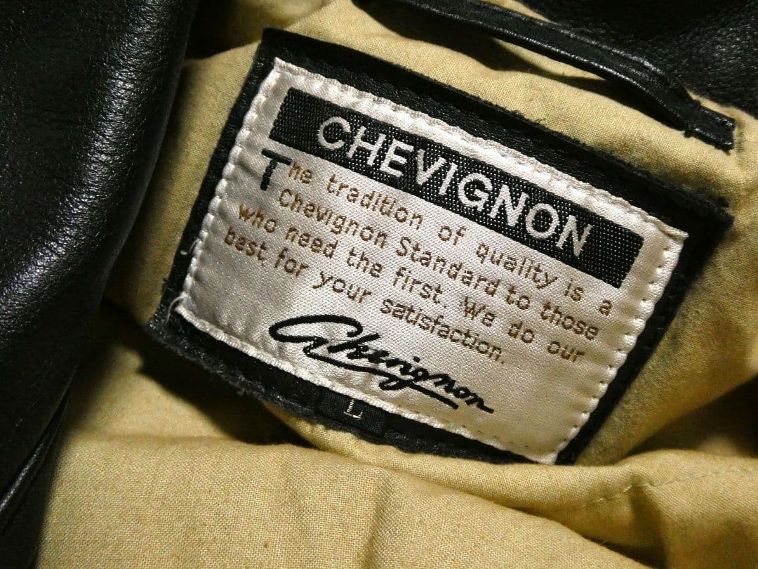 D*D様 特価！美品！90年代ヴィンテージ！ChevignonレザーカーコートL