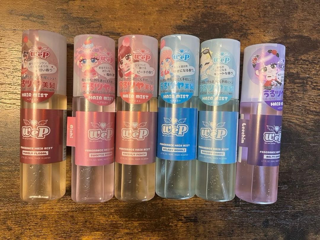 WE♡Pヘアミストコンプリート6点セット-限定ステッカー&ポストカード6