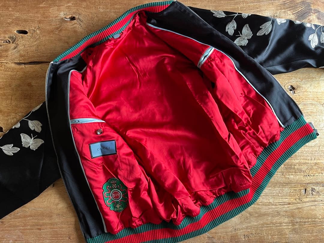 GUCCI DIY グッチ diy ブルゾン スカジャン シルク 刺繍 48 - メルカリ