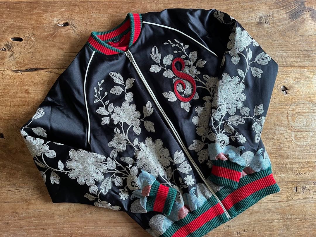GUCCI DIY グッチ diy ブルゾン スカジャン シルク 刺繍 48 - メルカリ