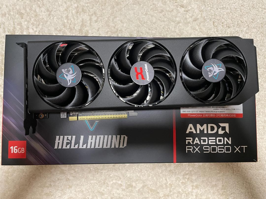 グラフィックボード・グラボ・ビデオカード PowerColor HELLHOUND Radeon RX 9060 XT PowerColor AMD Radeon RX 9070 XT Hellhound Overclocked Triple Fan