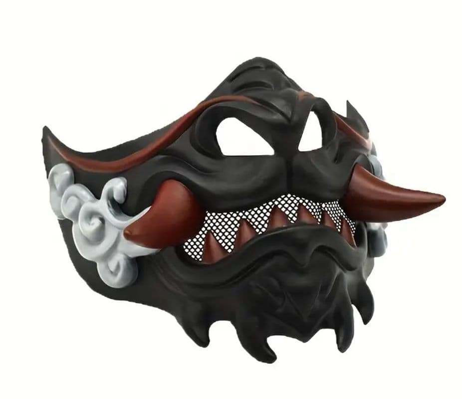 面頬】甲冑 鎧兜 【面具】鬼 マスク お面 仮面 侍 サムライ 武士 武将