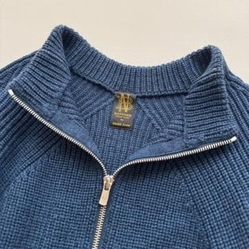 極美品 バトナー ニットプルオーバー ハーフジップ SHARE PARK 紺