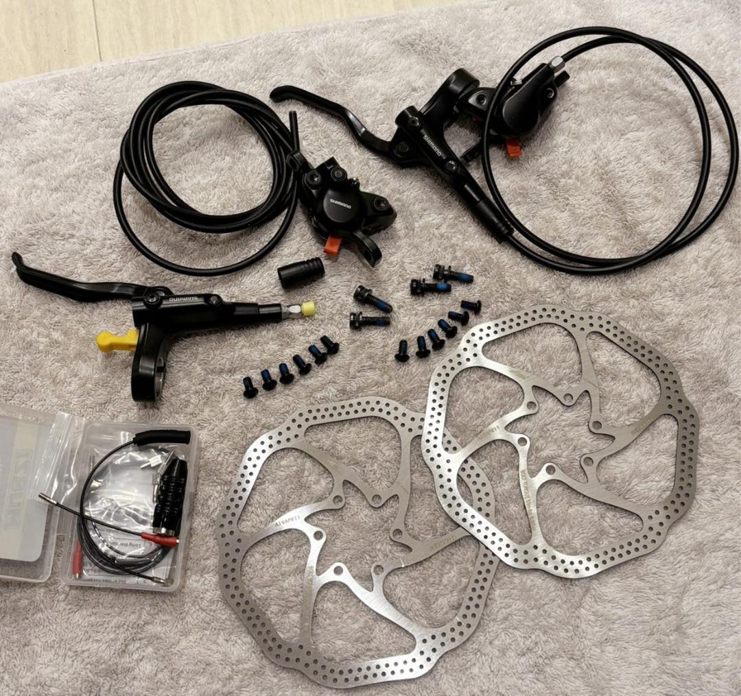 シマノMT200油圧ディスクブレーキ(インナケーブル)HS1ローター２枚付き シマノ SHIMANO 油圧ディスクブレーキ BL-MT200 BR-MT200 SM-RT26