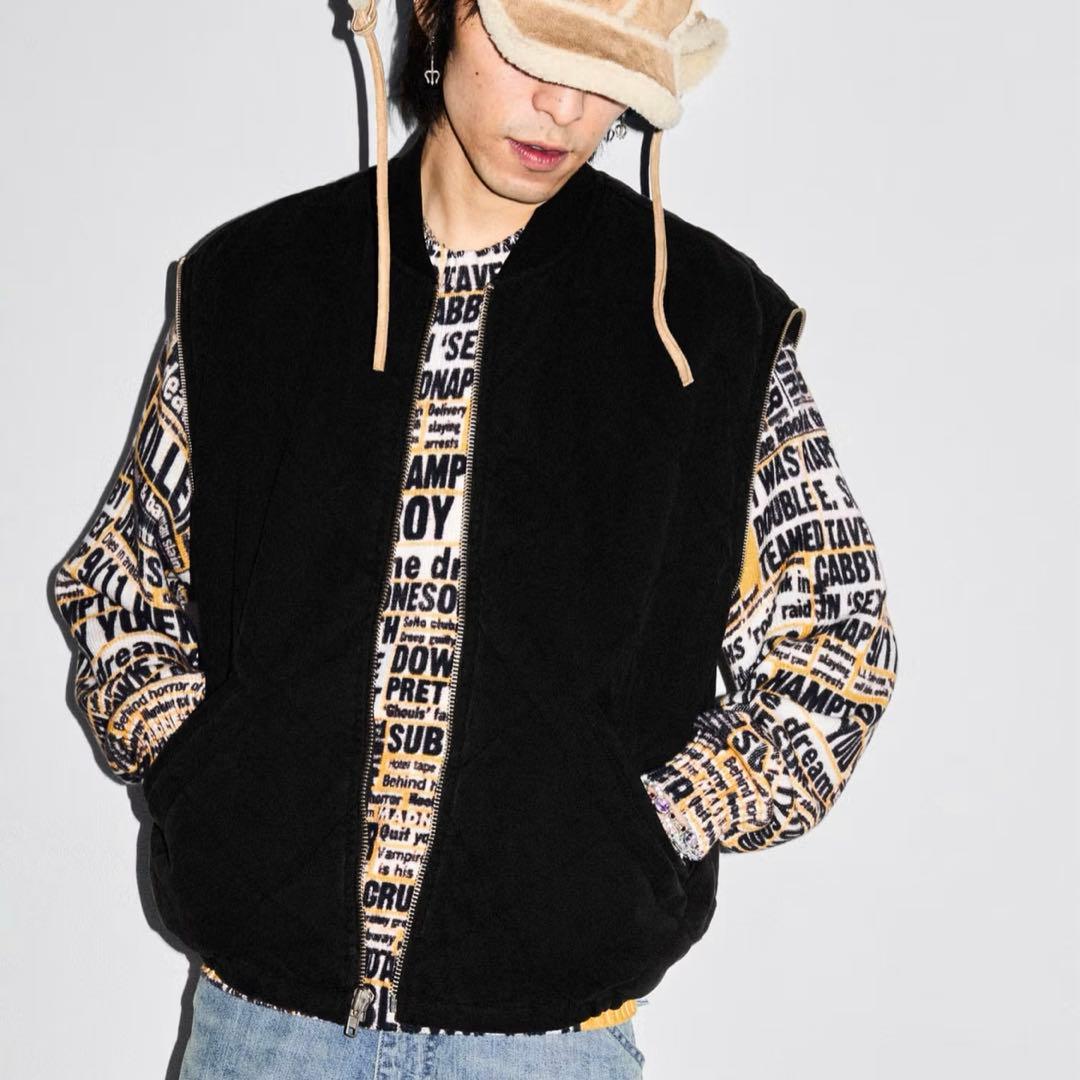 Zip-Off Sleeve Quilted Bomber Jacket - メルカリ