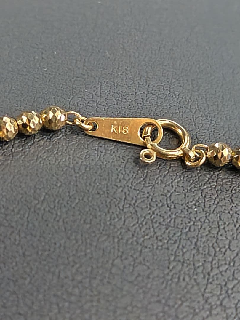 k18 シャンデリア ブレスレット 19cm 3mm玉 - メルカリ
