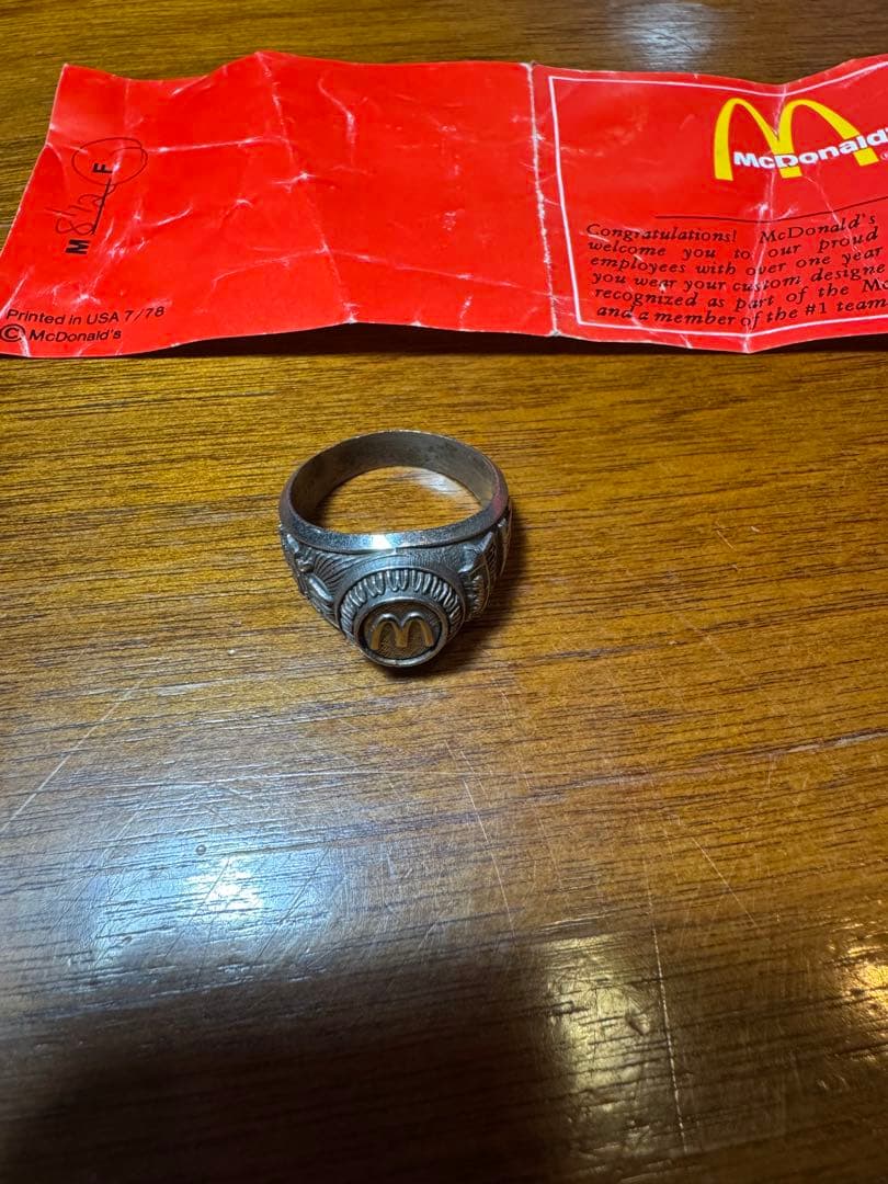 70s マクドナルド カレッジリング BALFOUR社 指輪 ヴィンテージ18号