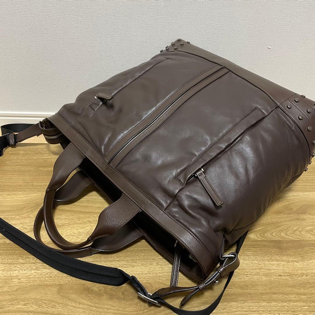 《美品》TOD’S （トッズ）レザー ハンドバッグ ダークブラウン