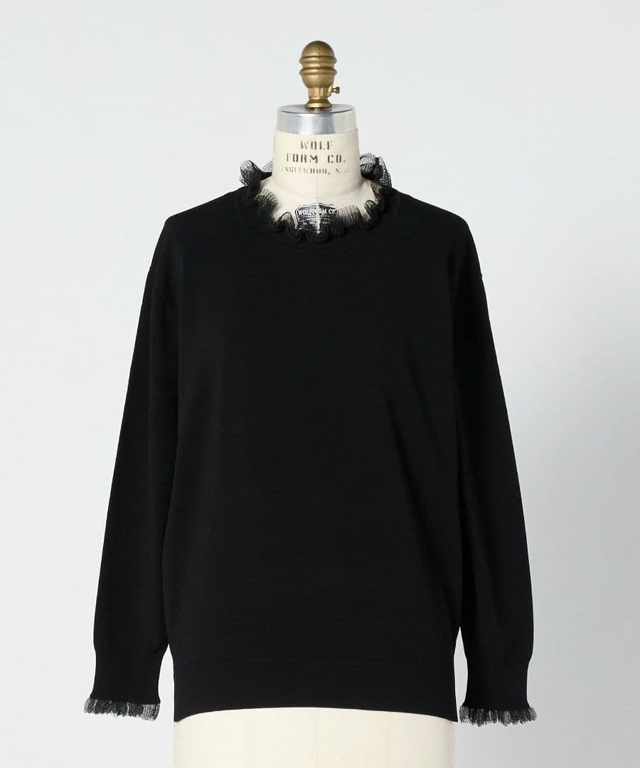 DRAWER ドゥロワー/16G　ネックフリル　ロングスリーブニット DRAWER ドゥロワー/16G ネックフリル ロングスリーブニット - メルカリ