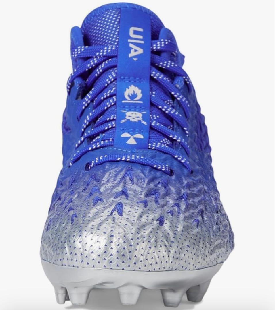 アンダーアーマー 28.5 スポットライト アメフト スパイク シューズ 青