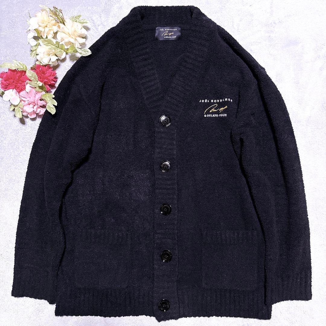 【未使用級】ジェラートピケオム ロブション コラボ カーディガン シルク混 L JOEL ROBUCHON】【販路限定】【UNISEX】スムーズィーシルク