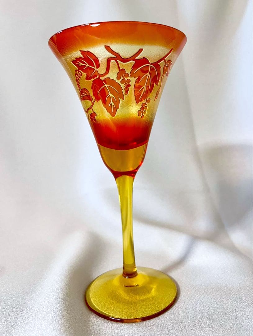 鸛《美品》現代の名工 黒木国昭 綾工房 ワイングラスペア＆ぐい呑みペア切子ガラス