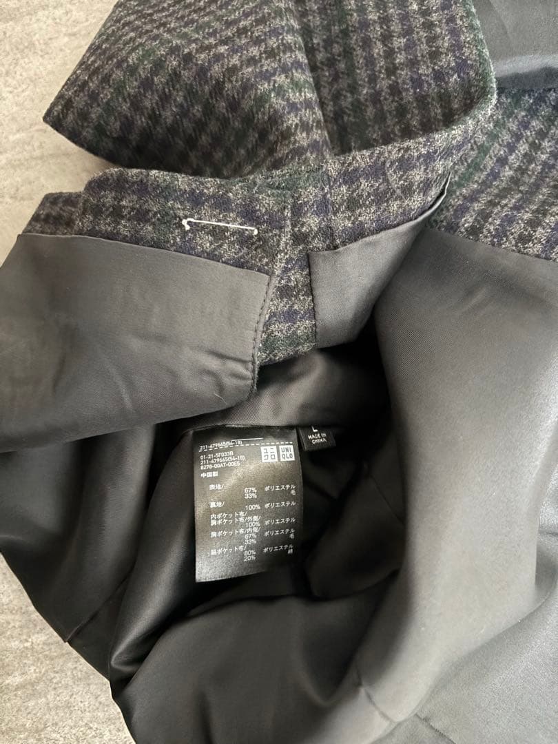 定価￥12,900】ユニクロC ダブルロングコート グレー L - メルカリ