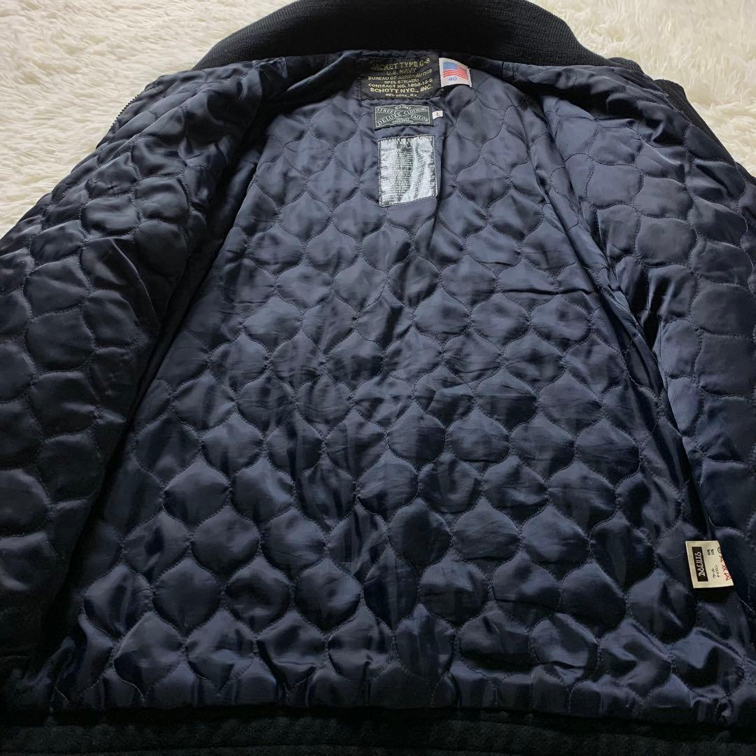フ*ス様 美品□schott DELUXE ゴンズジャケット G-8 ネイビー - メルカリ