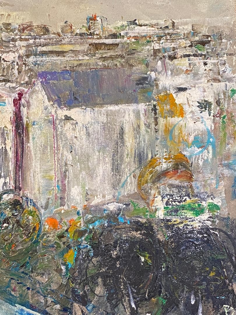 「真作」住田昭「PARIS」風景画　油彩画　額装　サイン有り　F6号