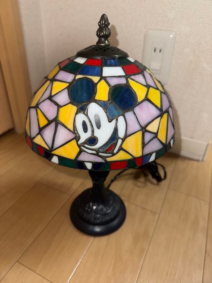 ディズニー　ステンドグラスランプ　ミッキー&ミニー KT-021 クミテラ ミッキー＆ミニー ステンドグラスデザイン