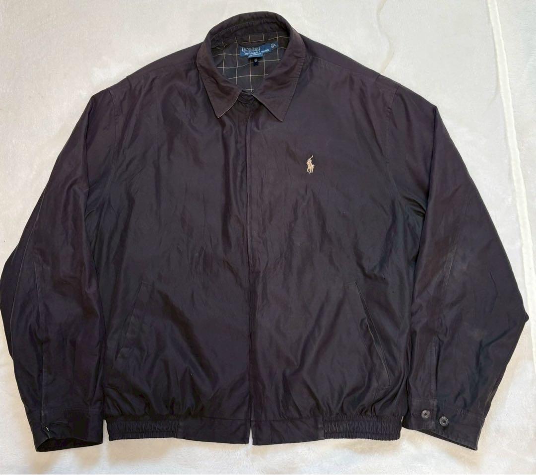 ラルフローレン　スィング　トップ　ジャケット　ブラック　ジャンク 90s Polo Ralph Lauren Black Denim Drizzler Jacket 黒 L ポロラルフ
