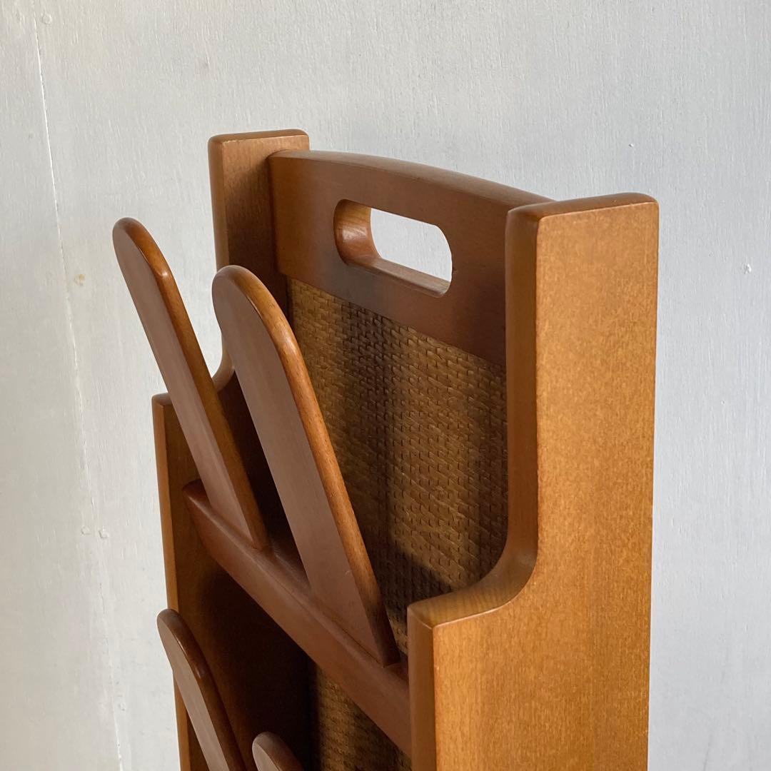 古い木製 カリモク karimoku スリッパラック ラタン昭和レトロ - メルカリ