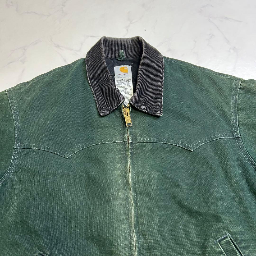 超フェード】カーハート ダック サンタフェジャケット 緑 L J14 SPC