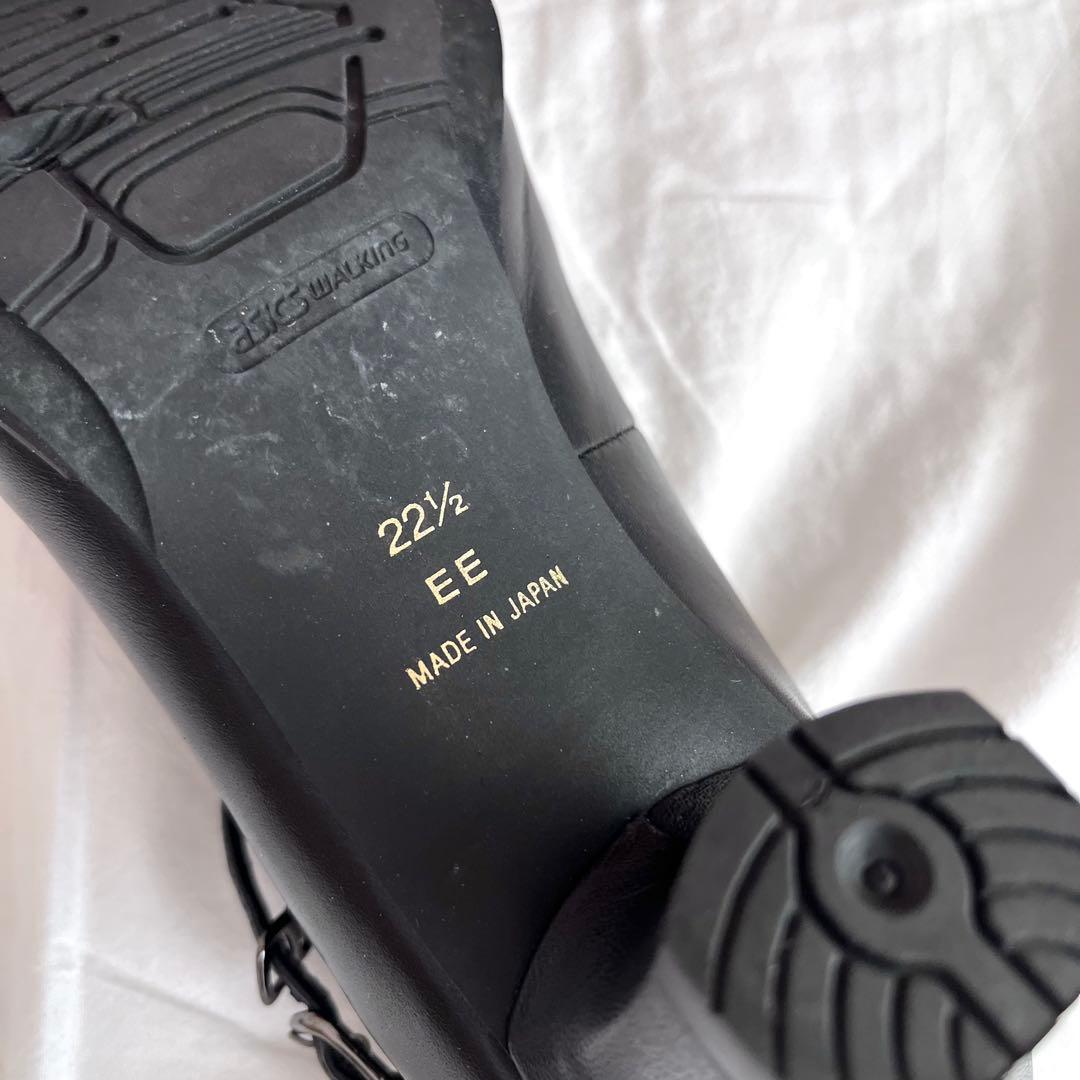 asics walking ペダラ　ストラップパンプス　ブラック 22.5EE
