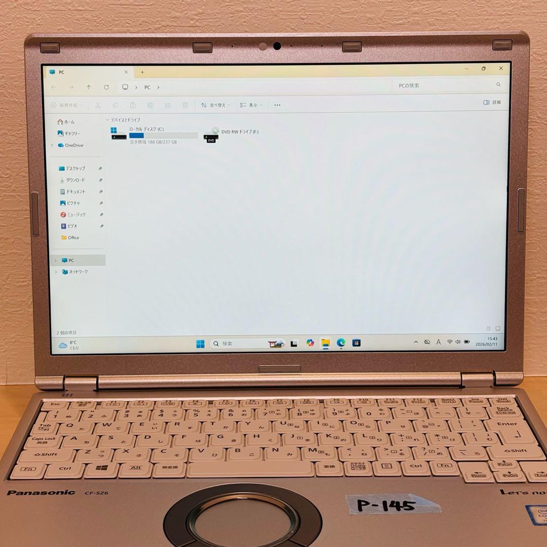 レッツノート PC Windows11 SSD DVD オフィス付き P-145 - メルカリ