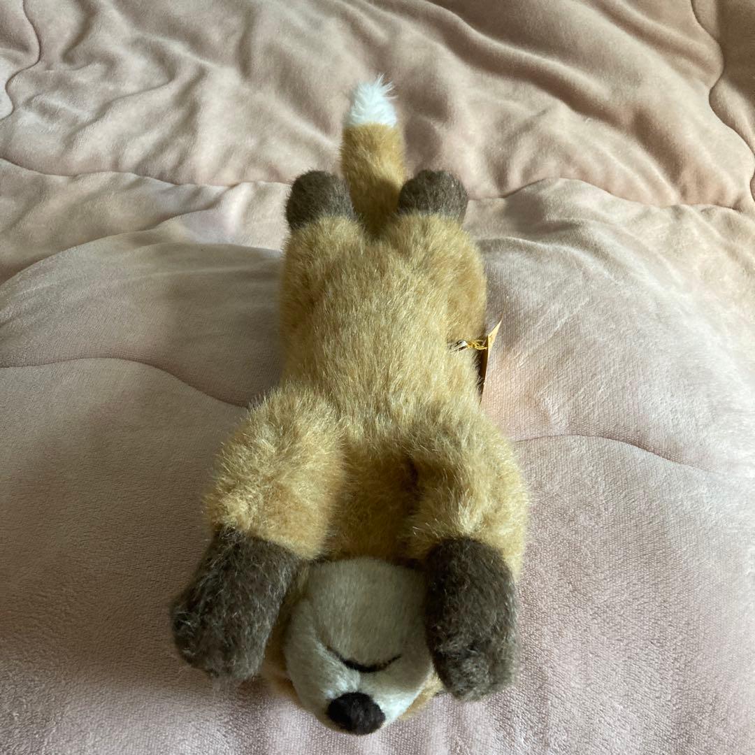 やまね工房 落合けいこ きつねの赤ちゃん 寝そべり ぬいぐるみ 中古品