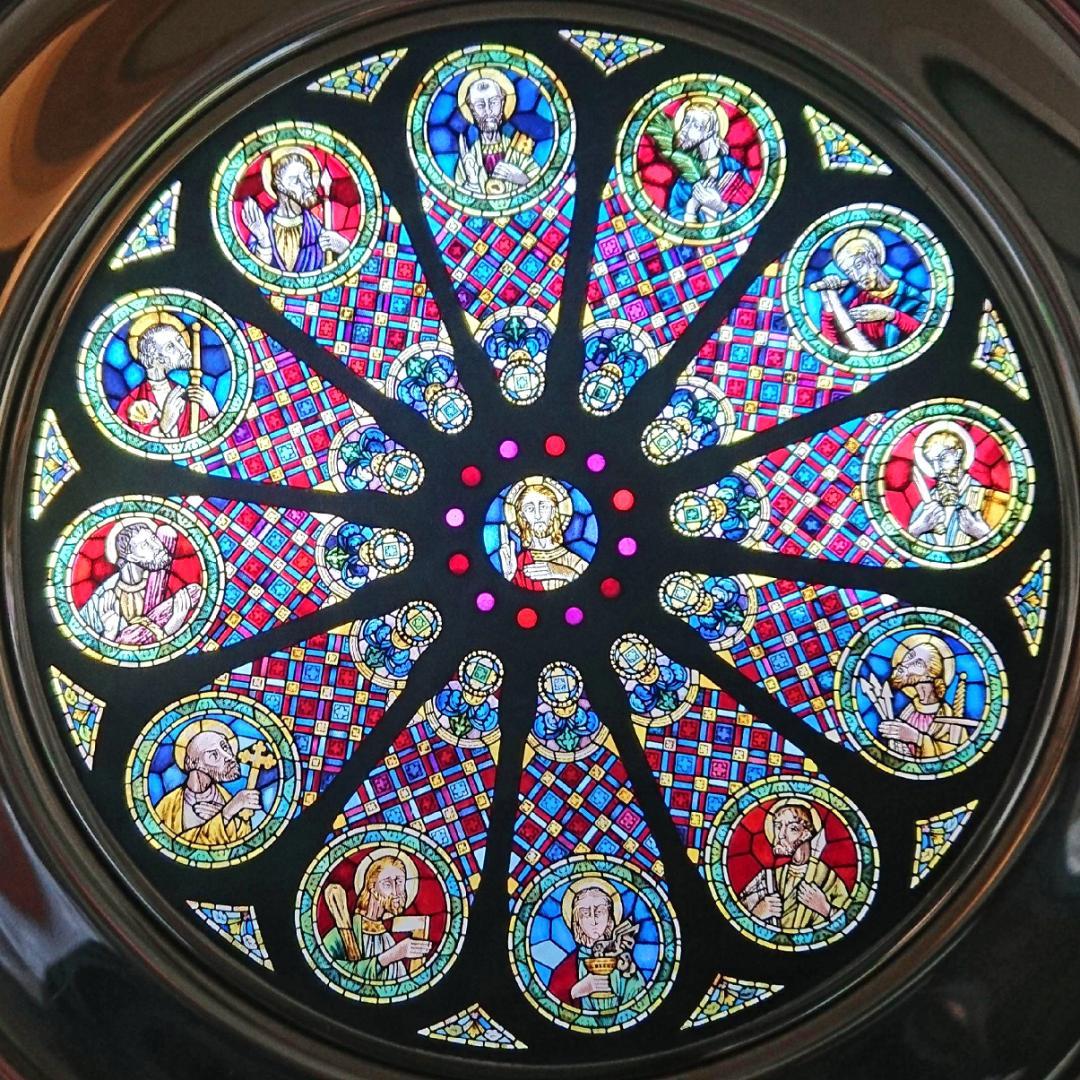 リスボン大聖堂 ステンドグラス バラ窓 グラスマスターズ社 ローズ