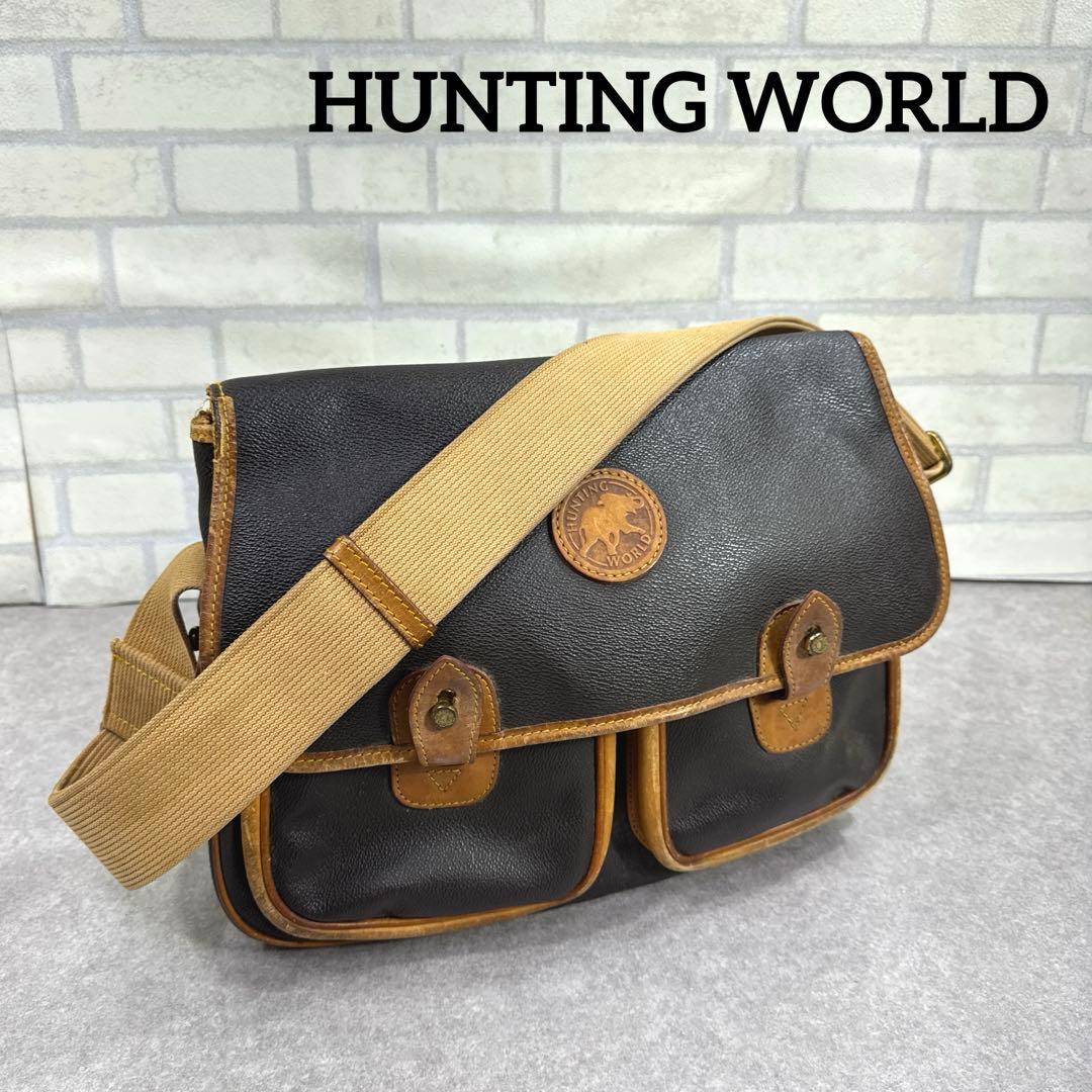 HUNTING WORLD レザー PVC メッセンジャー ショルダーバッグ - メルカリ