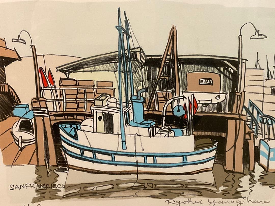 オレンジ梟さま専用 柳原良平「SANFRANCISCO 」リトグラフ直筆サイン有