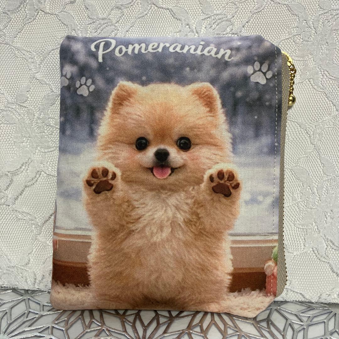 ハンドメイドꕤ フラットポーチꕤポメラニアン - メルカリ