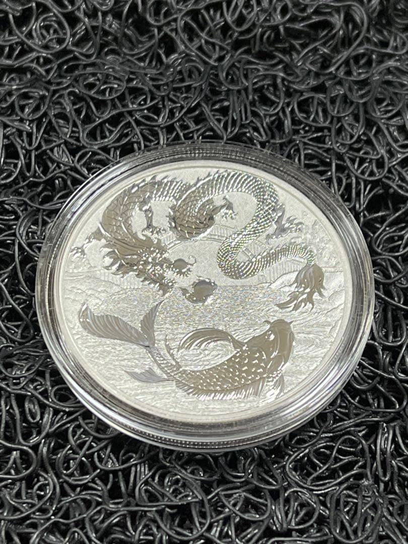 ph198002 様専用 2023年赤金彩カラー『赤龍＆金鯉』 銀貨 「龍と