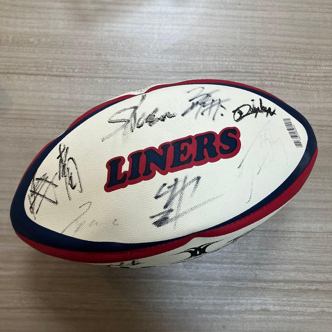 近鉄ライナーズ ラグビーボール 選手サイン入り - メルカリ