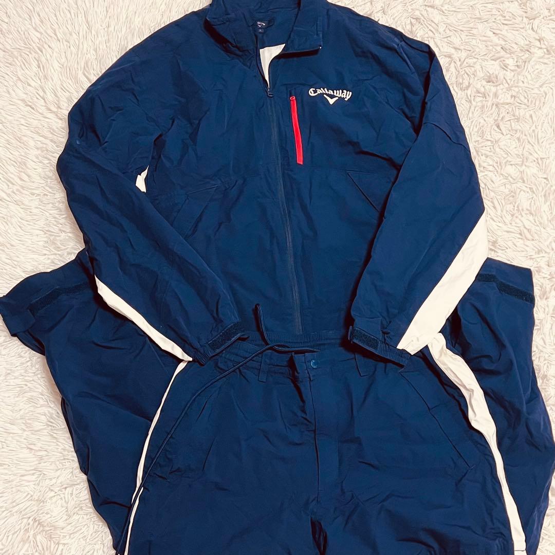 Callaway メンズ レインウェア ネイビー　3L Callaway（キャロウェイ） ゴルフウェア レイン上下セット 春 夏