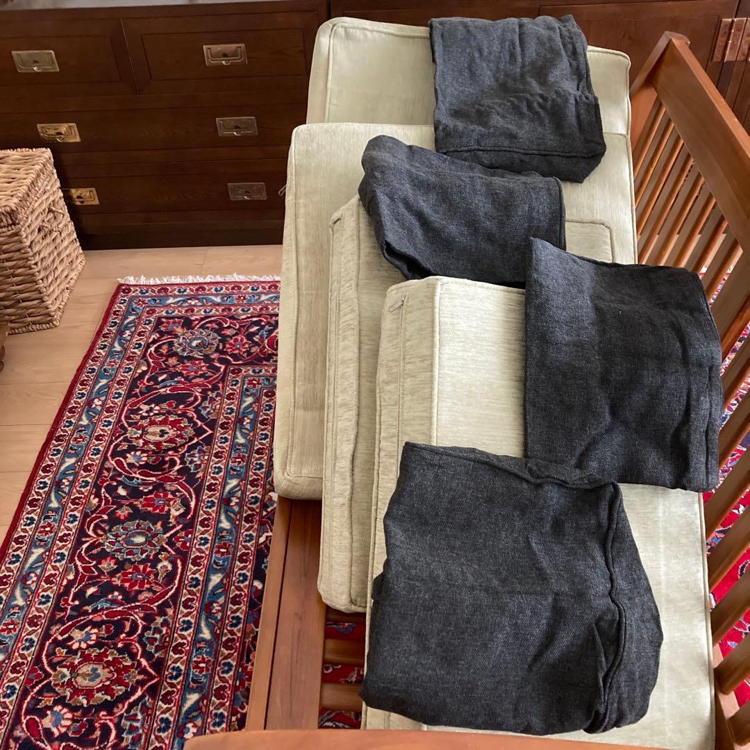 購入者様決まってます！KONISKA チーク無垢材 未使用替えカバー付き