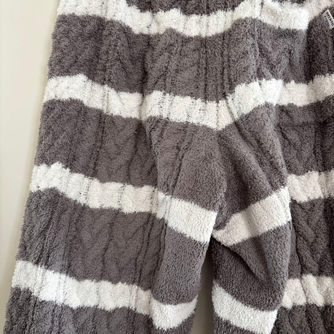 ジェラートピケ ボーダーアラン カーディガン ロングパンツセット（GRY