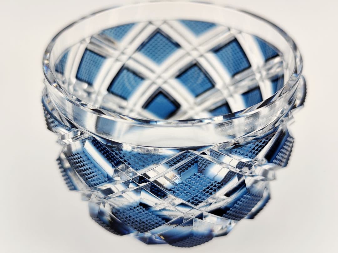 超希少品☆復刻 薩摩切子 碗 松浦正行 美品 完品（切子、江戸切子、薩摩切子）