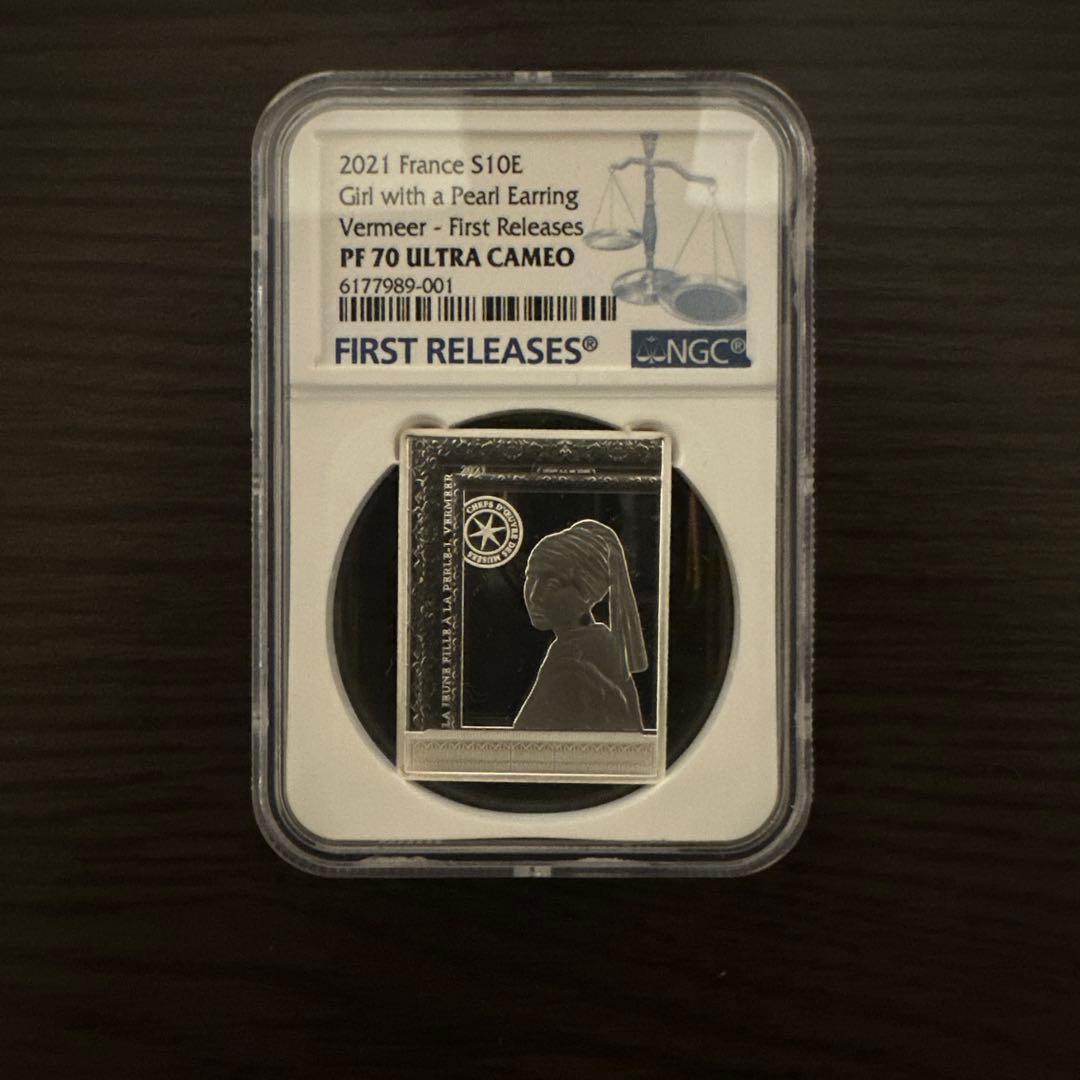 銀貨【純銀】 NGC PF70 真珠の耳飾りの少女 希少 限定999セット フェルメール「真珠の耳飾りの少女」 1 オンス