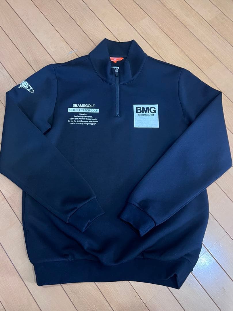 ビームスゴルフ　ハーフジップ ダンボールニット プルオーバー黒L BEAMS GOLF（ビームスゴルフ）の「BEAMS GOLF ORANGE LABEL