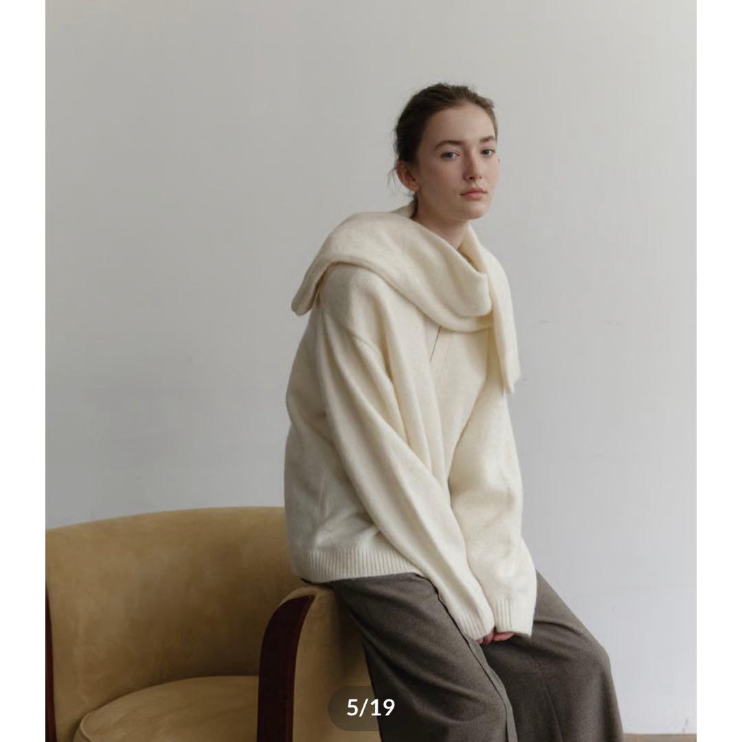 naeアルパカカーディガン ホワイトAlpaca Cardigan - メルカリ