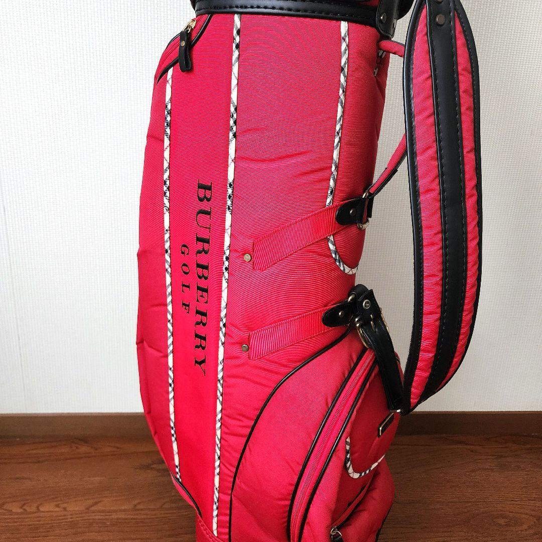 Burberry Golfバーバリーキャディバッグ赤ノバチェック美品ゴルフ