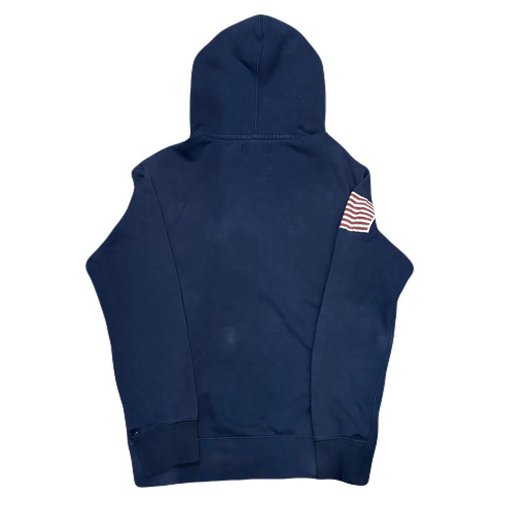 90s ラルフローレン 国旗 刺繍 ビックポニー 短丈 ジップ パーカー