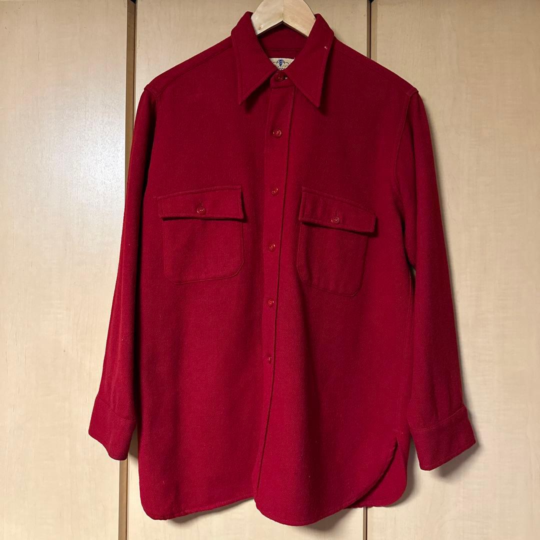 50s 雲タグ Pilgrim ピルグリム アメリカ製 ビンテージ ウールシャツ