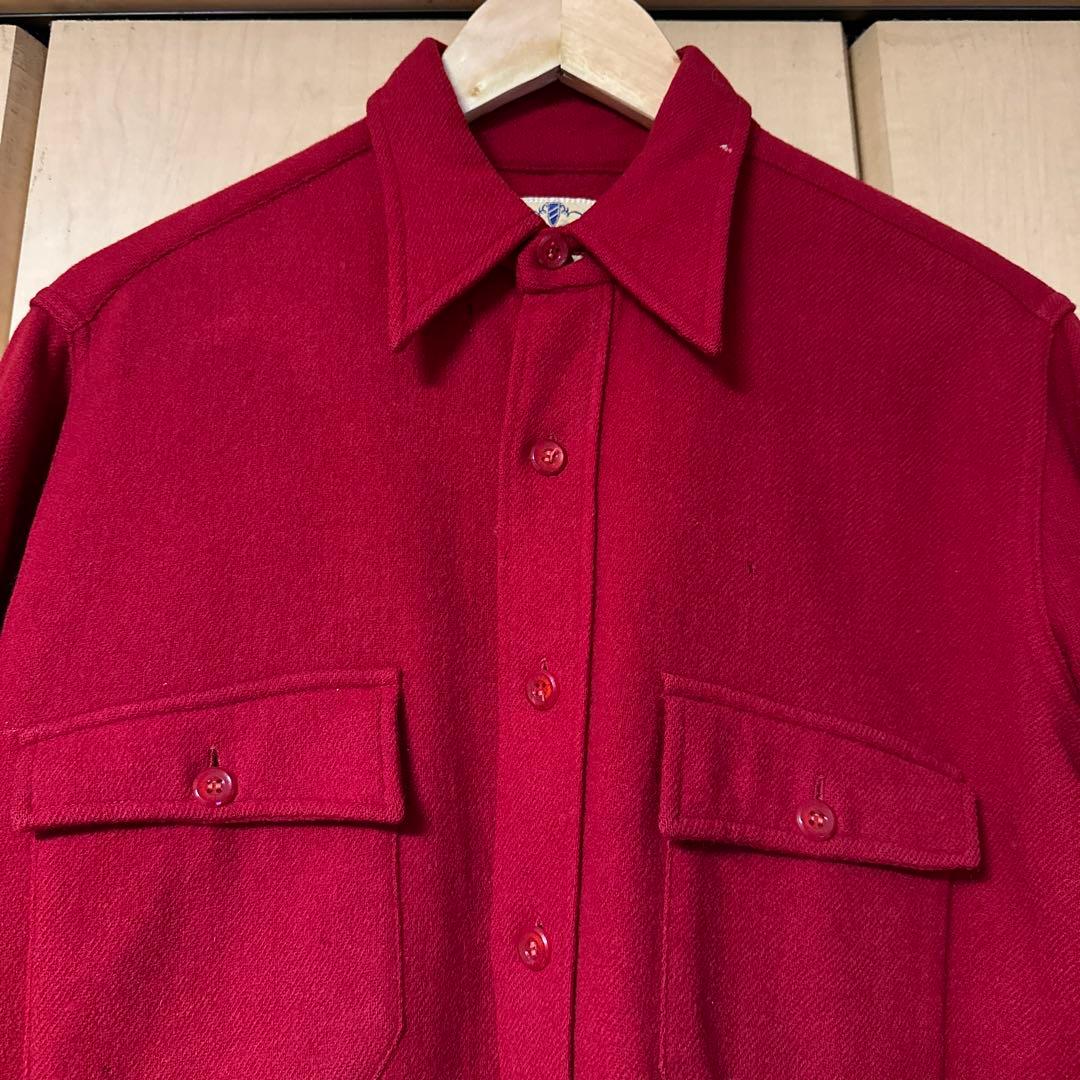 50s 雲タグ Pilgrim ピルグリム アメリカ製 ビンテージ ウールシャツ