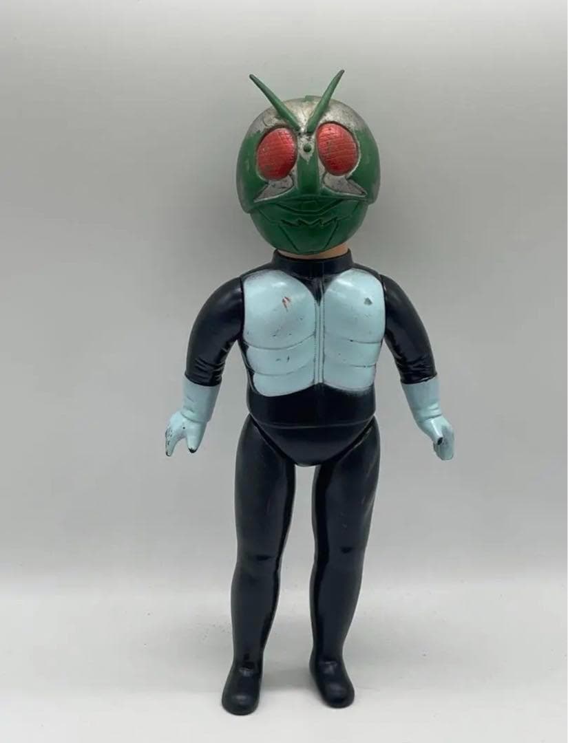 旧バンダイ★仮面ライダー1号★ソフビ★フィギュア★面取り★昭和レトロ★面取れ
