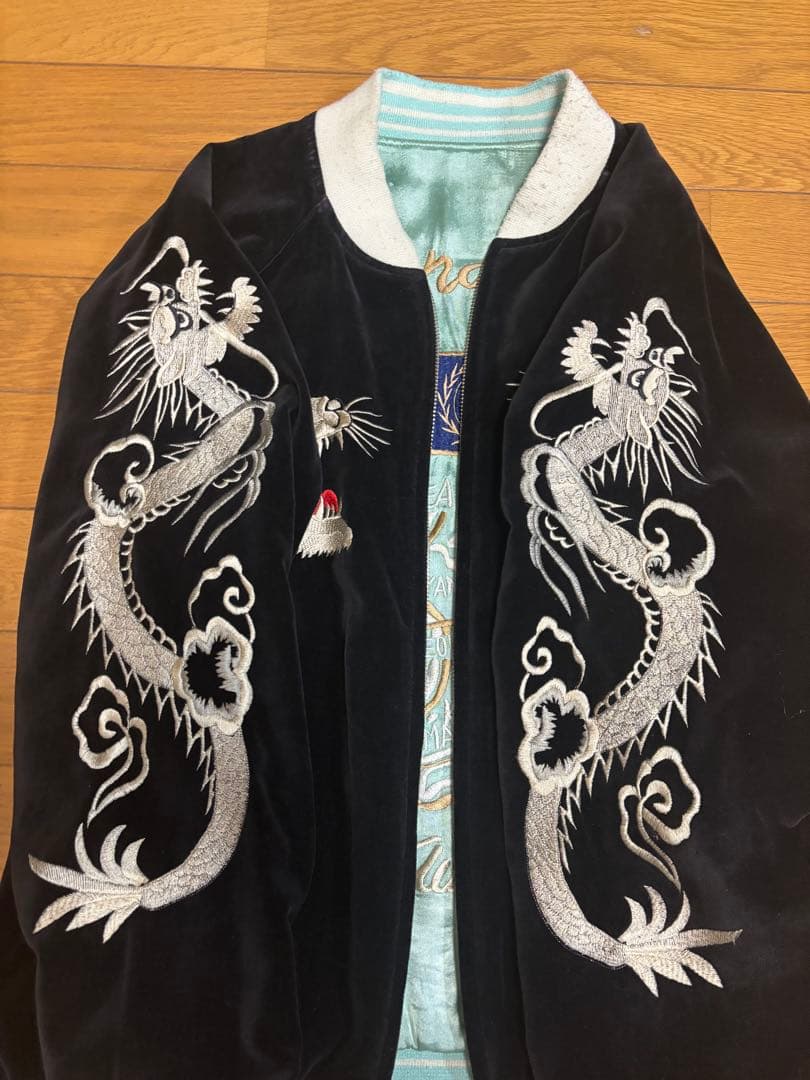 超激レア]別珍 スーベニアジャケット スカジャン 国連 白虎 舞妓